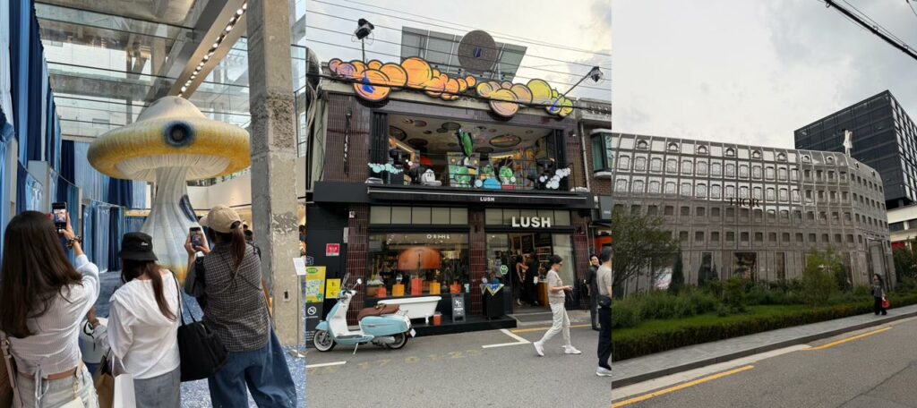 Experiências em lojas em Seul, Coreia do Sul. Lush, Tamburins e Dior.
